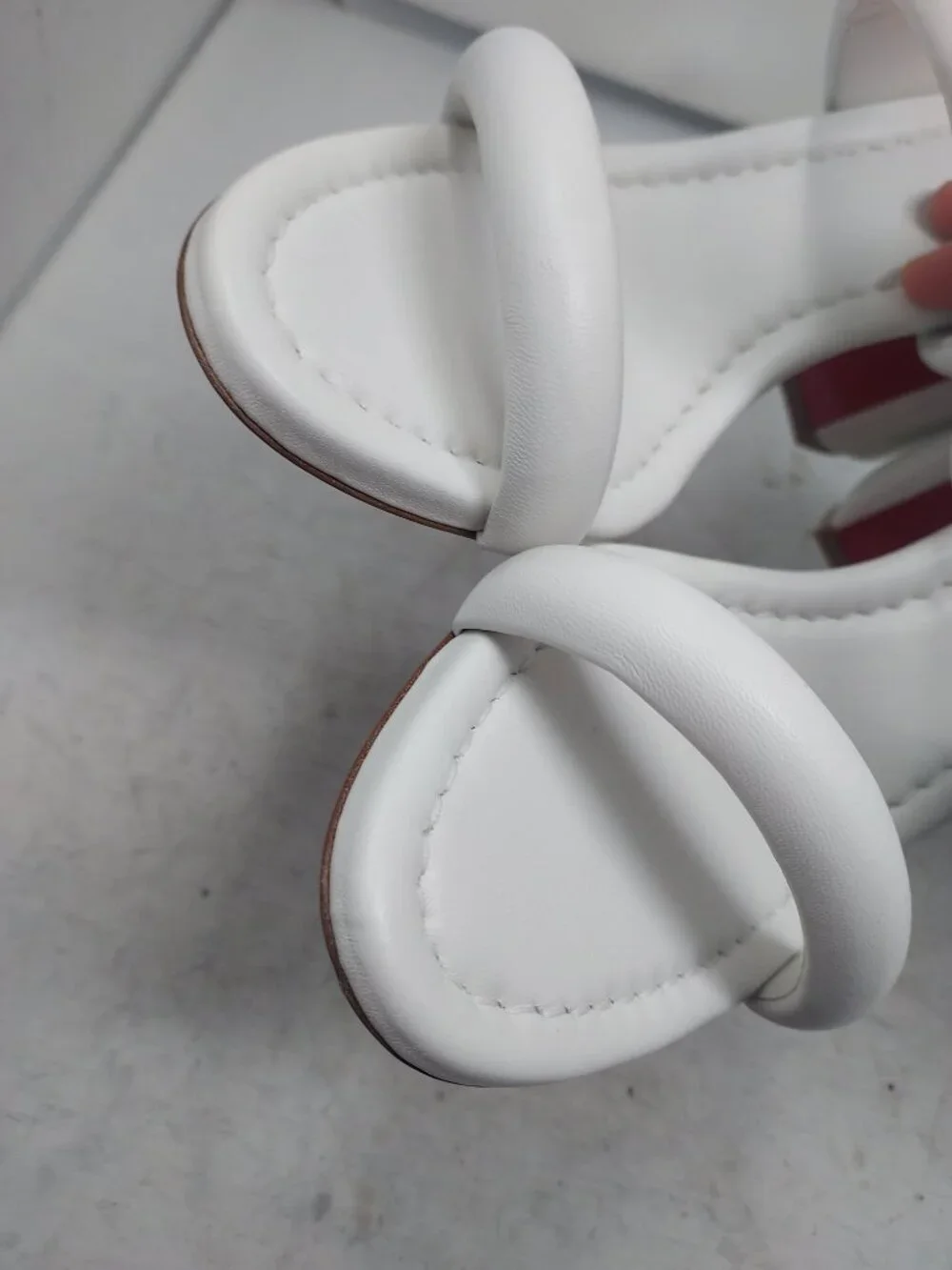 CHRISTIAN LOUBOUTIN White Inflama Sab Black Block Heel Sandal - Picture 11 of 13